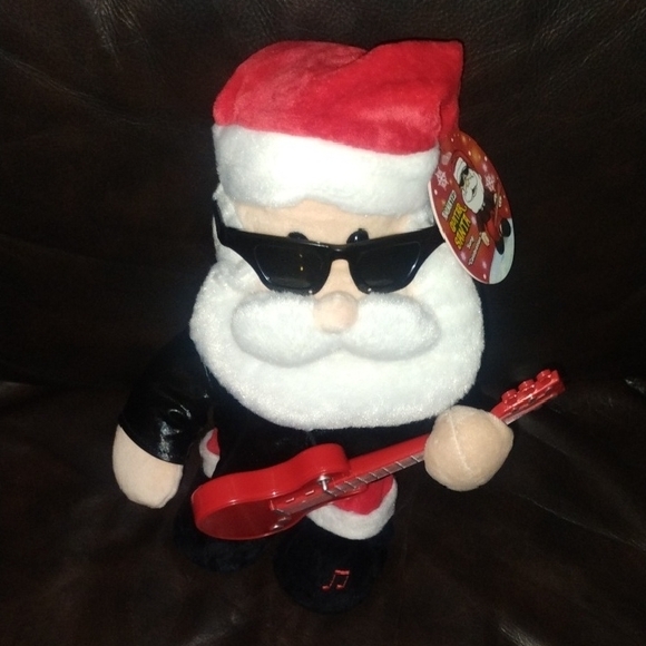 Santa Claus Plush with Red Guitar - Picture 3 of 3